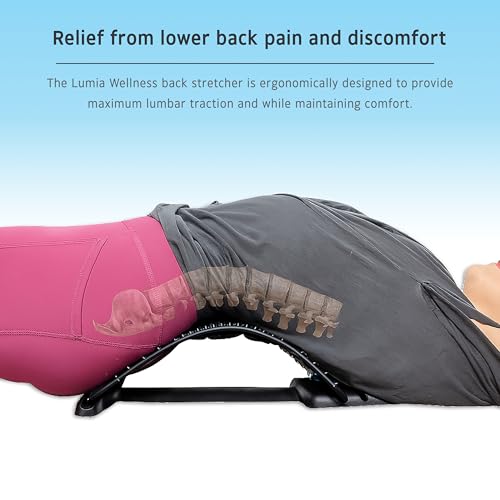 Lumia Wellness 3-Level Adjustable Back Stretcher for Lower Back Pain Relief, Lumbar Back Cracking Device, Back Massager for Spine Decompression and Scoliosis - Image 3