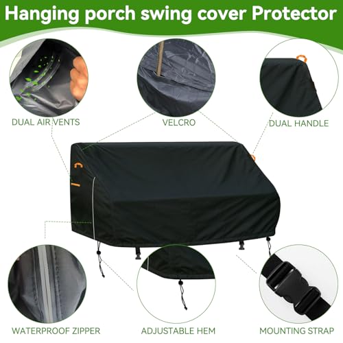 Funda asiento colgante impermeable patio toldo jardín 215x115 8
