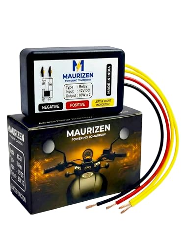 Image of MAURIZEN Universal Hazard Flasher with ON /OFF Switch for All Bike /Scooty | Universal Blinker Module | 22 Customizable Flash Patterns | Waterproof