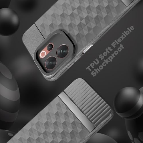 Image of Back Cover for Vivo V70 Elite 5G Camera Protection 3D Hexa Cube Design Silicone Protective Bumper Back Cover Case for Vivo V70 Elite 5G - Grey