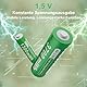 Wiederaufladbare 1,5 V AA AAA Lithium Batterien mit Ladegerät,4er-Pack 3700 mWh Doppel A und 4er-Pack 1300 mWh Dreifach A Batterien mit hoher Kapazität,bis zu 1200 mal aufladbar(Weiß+Grün)