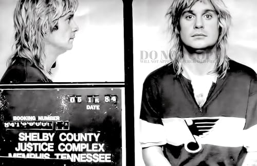 Póster de Ozzy Osbourne de 11x17: icónica foto de su arresto en Memphis de 1984
