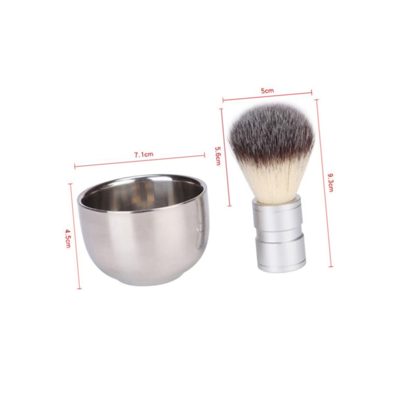 2pcs Beard Cleaning Brush Set Men's Beard Brush Stainless Steel Bowl Professional