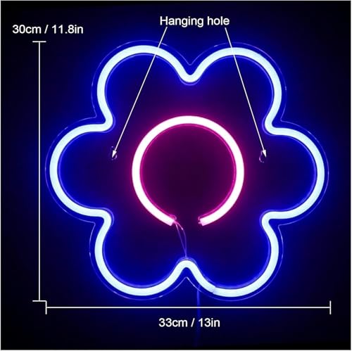 Enseigne au Néon Fleur LED avec Fixation Murale Suspendue - 4