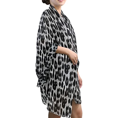 Poeticcity Women Long Silk Scarf, Satin Shawl Chiffon Large Stole Headscarf Sunscreen Wrap4