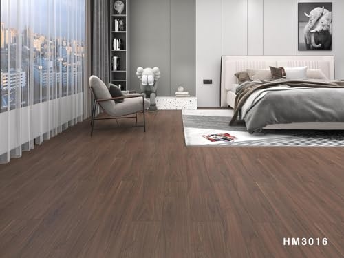 Image of JAAMSO ROYALS PVC Flooring Planks Tiles Self Adhesive Peel & Stick Wooden Design, 6 Planks, 12 Square Feet (Dark Brown Oak)