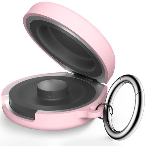 YWXTW Silicone Case for Oura Ring 4 Charging Case Ultra-Thin Protective Cover with Keychain Shockproof Dustproof Skin Easy to Carry (Official Charger NOT Included) (Pink)