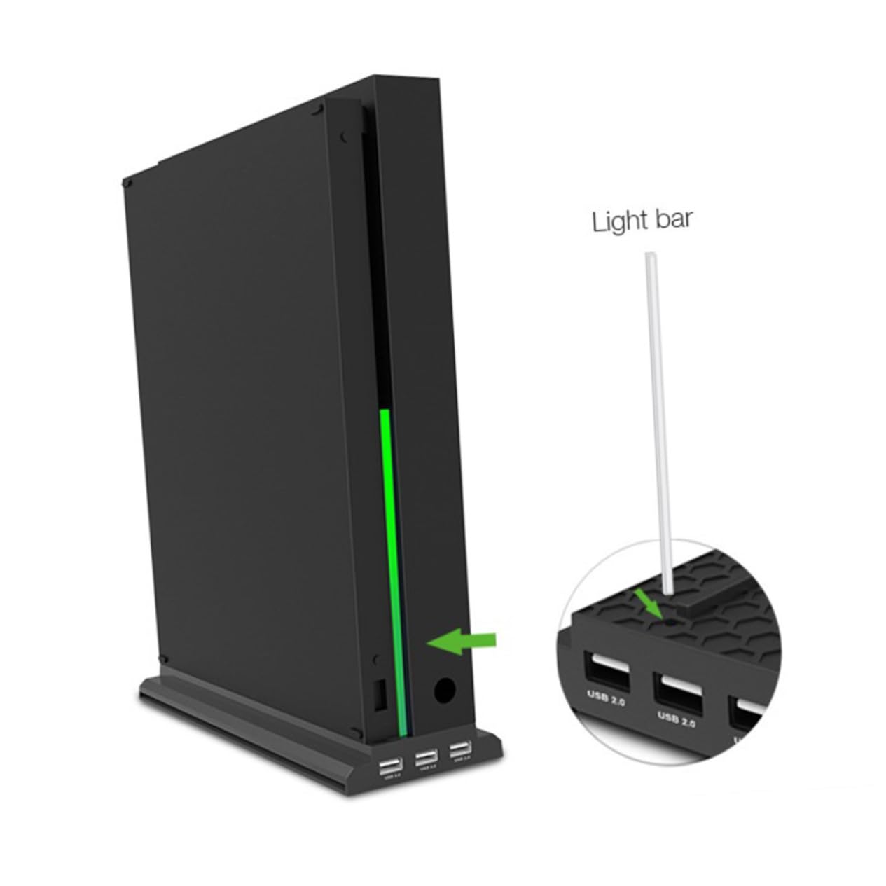 HEMOTON Ventilatore Di Raffreddamento Verticale Per Console Da Gioco Supporto Con Porte Usb e Controllo Della Temperatura Compatibile Con Nero