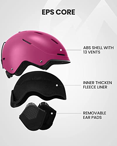 Outdoormaster Emerald Ski Helmet - Snowboard Helmet Adjustable With 13 Vents - Snow Helmet For Kids, Youth, Men, Women - Purple,M #TOP4