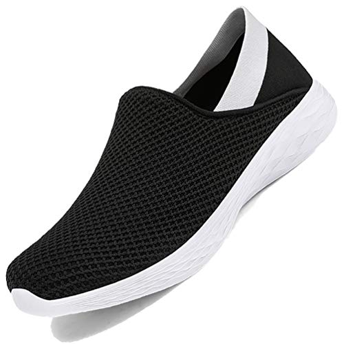 LANSEYAOJI Zapatillas Casuales Mujer Transpirables Ligeros Zapatos para Correr Aire Libre Gimnasio Zapatillas Deportivos Malla Sneakers Slip on Zapatos para Caminar EU35-42,Negro,EU35