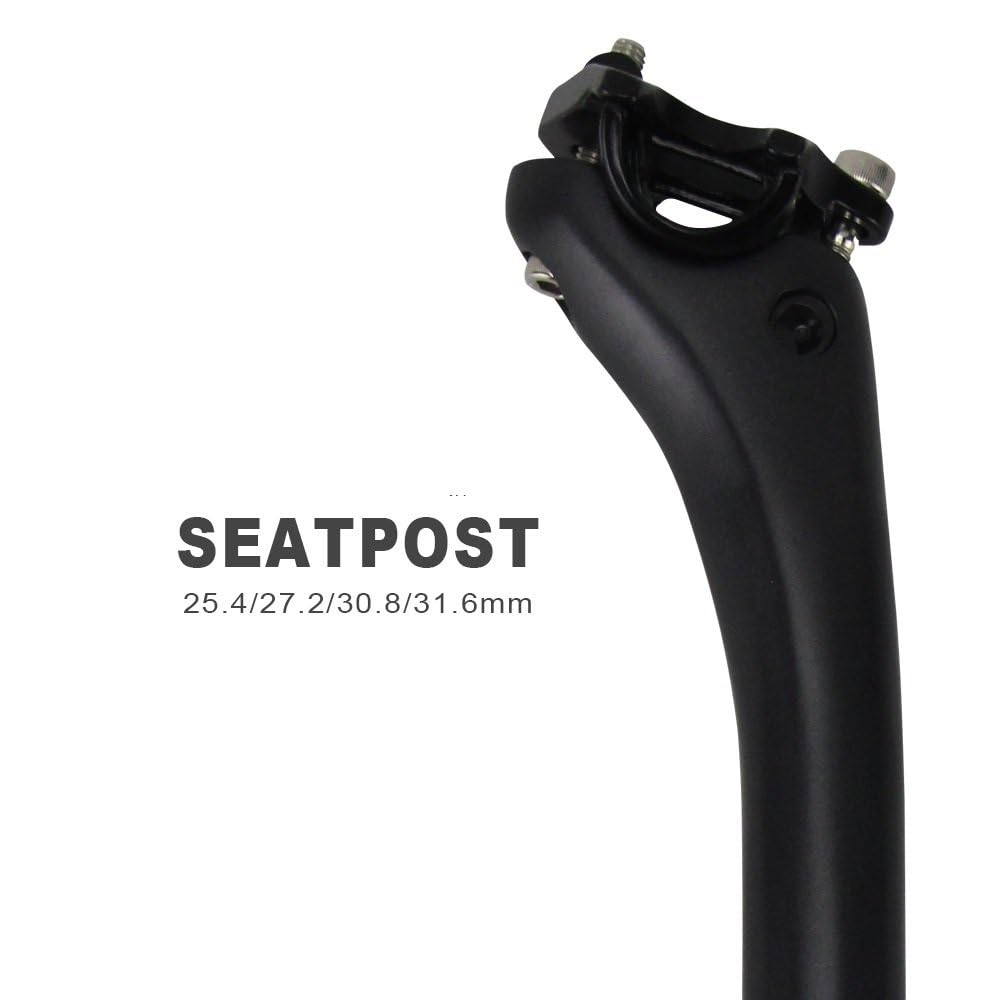 Sztyca podsiodłowa Siodełko węglowe do przesunięcia rowerowego 25mm sztyca roweru szosowego 25.4/27.2/30.8/31.6mm komponenty MTB rower MTB E-Bike rower podsiodłowa