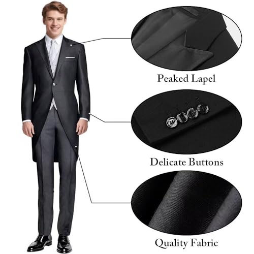 Men's Suit Blazer Long Tailcoat Suits Jacket for Men Slim Fit Mens Tuxedos Suits for Party Dinner Wedding2