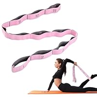 AiQInu Yoga Stretch Gurt, Resistance Bands Mit 11 Schleifen, Hochelastischer Fitnessbänder, Hochelastischer Elastische Widerstandsbänder für Pilates Fitness Stretching Training