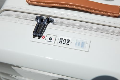 espidoo 24" Lightweight Hardshell Suitcase: ABS+PC Spinner Luggage with TSA Lock & USB Port - 360° Wheels & Wheel Lock for Travelers - Creamy White Carry On for Airplane & Business Trips3