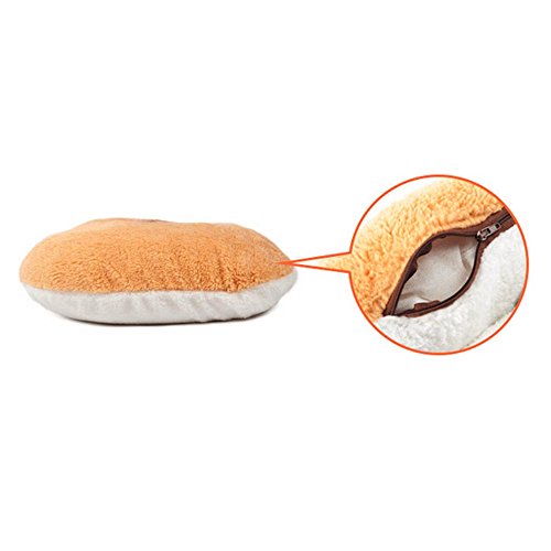 Momoda Cat Cave Bed Hamburger Type Sleeping Bag Pet Supplies Color Brown (L-52X40X30Cm) #TOP1