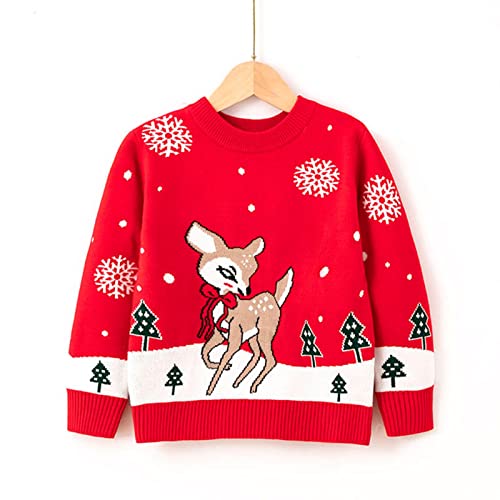 Sweaters for Teen Girls Short Toddler Boys Girls Christmas Deer Sweater Long Sleeve Warm Knitted Pullover Tops2