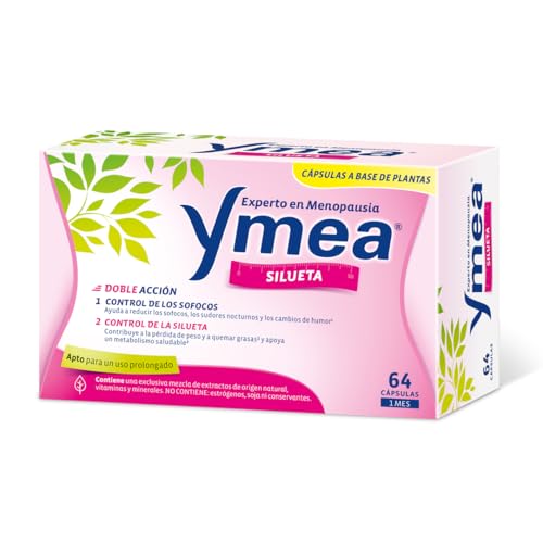 Ymea Silueta| Tratamiento de la Menopausia | Doble acción - Control de Sofocos y Control de la Silueta | Apto para Uso Prolongado | Sin Estrogenos, Soja o Consevantes, 64 cápsulas
