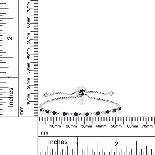 Gem Stone King Round Gemstone Birthstone Tennis Bracelet For Women | 925 Sterling Silver | 2.5MM Round | Fits Up To 9 Inch Wrist | Adjustable Bolo Bracelet For Women | Easy-On Easy-Off4