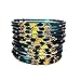Shemass™ Golden Leaf and Moon Design Traditional Glass Bangle Set For Women & Girls |Indian Bollywood Colourful Glass Bangles Collection (PEACOCK, 2.6)
