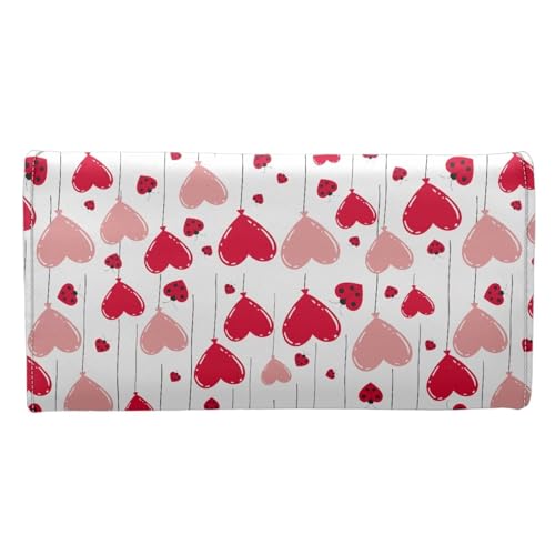 Howilath Valentine's Day Love Balloon Wallets for Women Leather Trifold Ladies Purse Large Capacity Long Clutch Multi Holder Organizer2