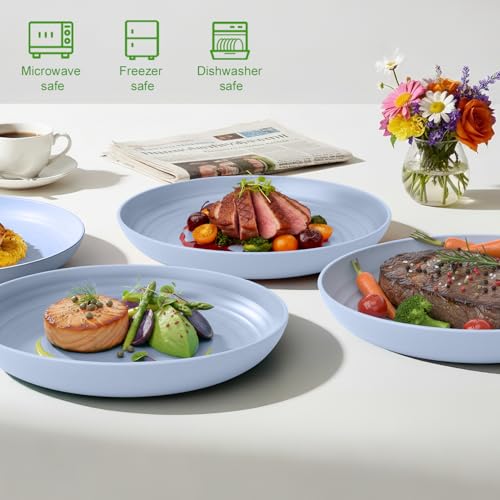 Image of 6PCS Outdoor Dinner Plates Set, 9In Unbreakable Wheat Straw Plate