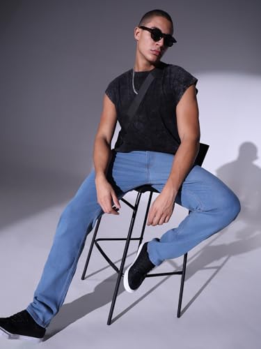 Image of Hubberholme Men Black Cotton Fabric Relaxed Fit Mid-Rise Stretchable Jeans