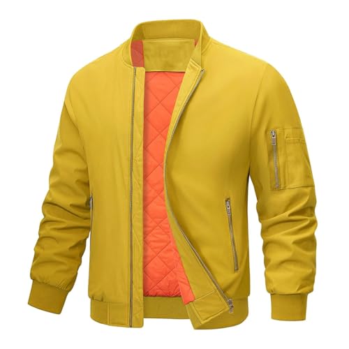 Manteau rembourré coupe-vent épais de qualité supérieure, blouson bomber jaune homme taille M