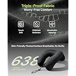 BENEUNDER Travel Neck Pillow for Airplane, Inflatable Compact 360°Head Support Pillow, Comfortable Breathable Cover for Travel, Train,Car with Storage Bag, Black - Image 4