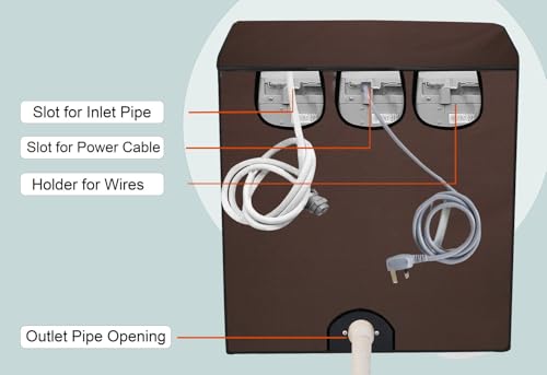 Image of Stylista Polyester Washing Machine Cover Compatible for Godrej 8.5 KG Semi-Automatic Top Loading WSEDGEDIGI855.0PB2MGPGR, Coffee