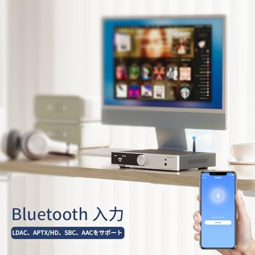 Image of S.M.S.L AS400 HiFi Power Amplifier with Built-in DAC - 165Wx2 Stereo smsl Amplifier for Home Audio, Bluetooth LDAC aptX HD, HDMI-ARC, MM Phono, High-Res Audio smsl dac with MQA Support