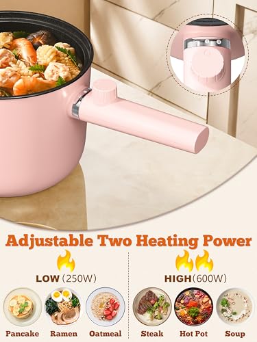 Image of Topwit 1.5L Hot Pot Electric, Portable Ramen Cooker, Non-Stick Frying Pan