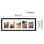 Americanflat 4x6 Collage Picture Frame with Shatter-Resistant Glass - Fits Five 4x6 Photos or Use as One 8x24 Picture Frame - Signature Collection - Collage Frames for Wall Display - Black - Image 2