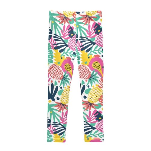 Exotic Fruits Girls Leggings,Workout Leggings for Girls Toddler Athletic Leggings Size for 3-10T2