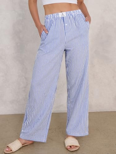 Image of ANRABESS Womens Gingham Striped Boxer Pants