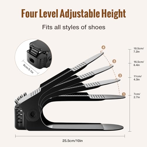 Neprock Shoe Slots Organizer,Shoe Storage Organizer Shoe Rack for Closet Organization,Shoe Slots Organizer De Zapatos Shoe Hoder Space Saver for Entryway(12 Pack)(Black) by Neprock - Image 2