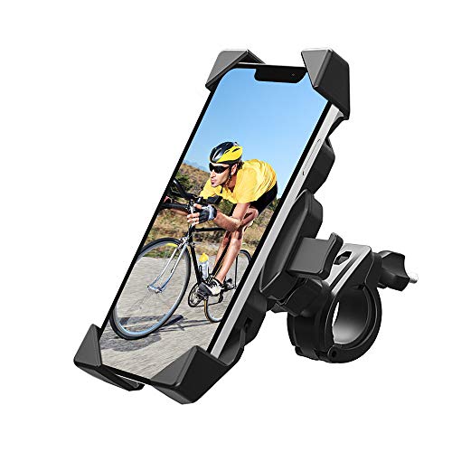 MYSBIKER Bike Phone Mount, Motorcycle Phone Holer, Handlebar Cell Phone Clamp,Scooter Phone Clip with 360Â° Rotation for iPhone12ï¼ŒS9,S10 and More 4" - 6.5" Cellphone,ATV,Bicycle,Motorbike,Stroller