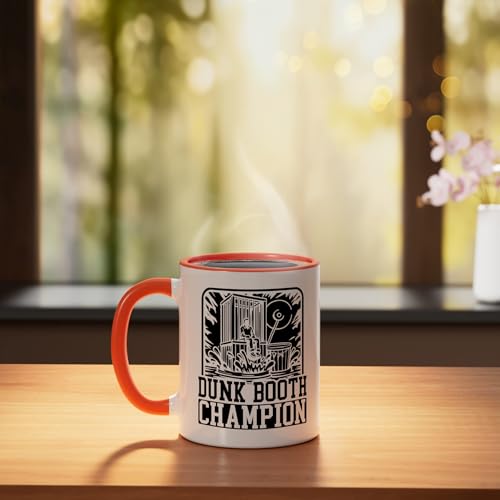 Taza de cerámica Dunking Booth divertido naranja y blanco miniatura 3