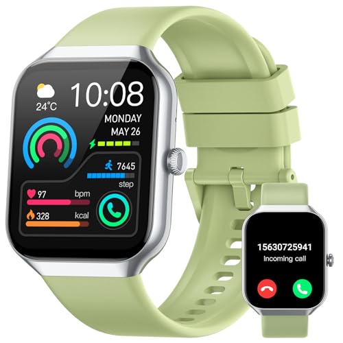 Image of Smart Watch for Men Women (Answer /Make Call), 1.96 inch HD Smartwatch with Heart Rate /Sleep Monitor /Pedometer /Calories, 113+ Sports Fitness Watch, IP68 Waterproof Activity Tracker for Android iOS-Cyan