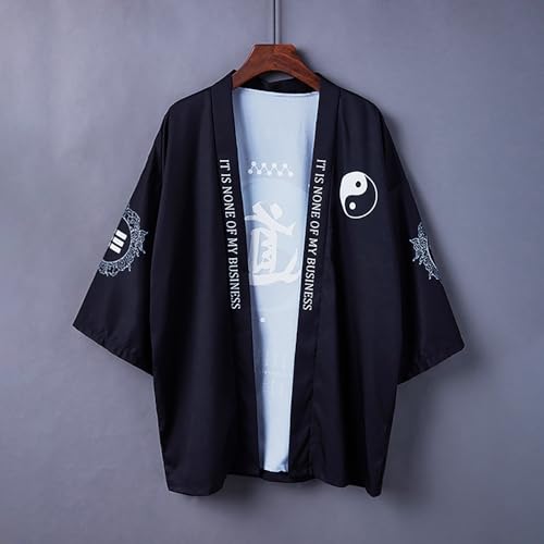 Image of Women's and Men Cardigan Jackets Lightweight Japanese Kimono Long Sleeves Open Front Coat