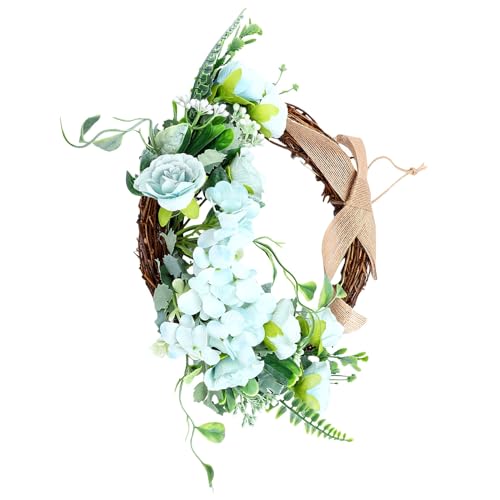 Coronas florales artificiales de rosas para bodas, paredes y puertas 7