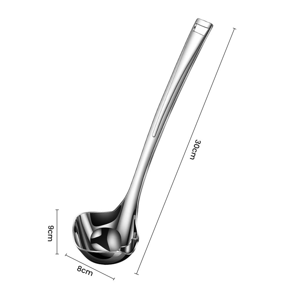 Ice Cream Scoop, Quadratische Suppenkelle aus Edelstahl mit Ablenköffnung, 30 x 9 cm, for Soßen, Eintöpfe