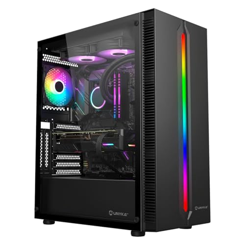 Boîtier de Gaming ATX UNYKAch Armor Lumina Noir avec LED ARGB et vitre en verre trempé