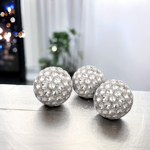 Alpha Living Home - Decorative Metal Sphere Set of 3-4 inch Silver Centerpiece Balls for Bowls, Home Décor, Tabletop Accents, Indoor/Outdoor Ornaments & Modern Industrial Style Gift Idea by Alpha Living Home - Image 7