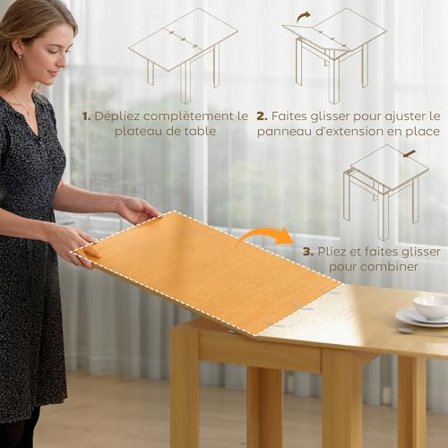 Table à manger extensible 4-6 places 140 cm HOMCOM