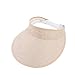 Empty Top Sports Hat Faux Linen Fashion Hats Sports Visor Hats(Khaki)