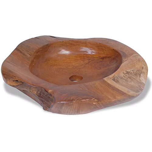 mewmewcat Lavabo Color de Marrón Material de Teca Maciza 45x(12-15) cm