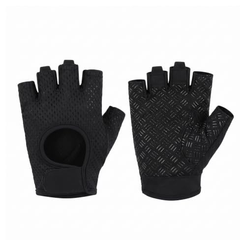 PBAFTY Guantes Gimnasio Hombre y Mujer para Pesas, Guantes Gym Antideslizantes y Transpirables para Fitness, Musculación y Calistenia, Guantillas Deportivas con Protección de Palma, Negro S