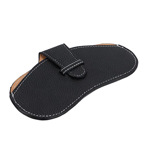 Image of Leather Sunglasses Case, Portable Soft Leather Sunglasses Bag, Flexible Sunglasses Pouch Slim Case for Men and Women(black)