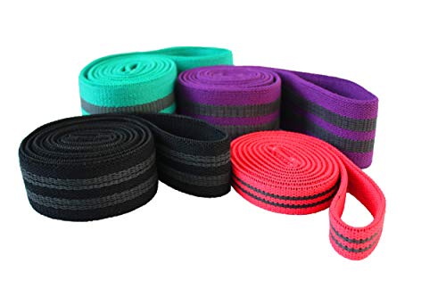 WODFitters Fabric Pull Up Resistance Bands - 4 Band Set - Set of 4 Fabric Resistance Bands for Exercise, Stretching, Home Workout