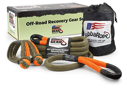 Bubba Rope Heavy-Duty Off-Road Vehicle Tow Recovery Gear Set – Renegade Power Stretch Recovery...
